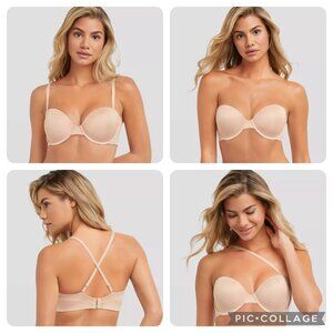 Maidenform Women's Side Smoothing Multiway Strapless Bra Beige Size 34C NWT